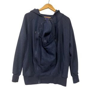 Seraphine Maternity Navy Hoodie Zip-off Kangaroo Baby Panel Small